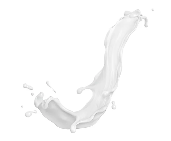 Splash Fluide Blanc Isolé Sur Fond Blanc Illustration — Photo