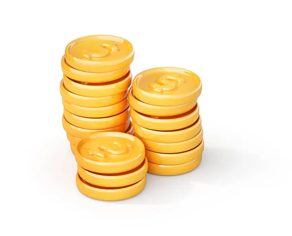 Icono Monedas Oro Pila Sobre Fondo Blanco Ilustración — Foto de Stock