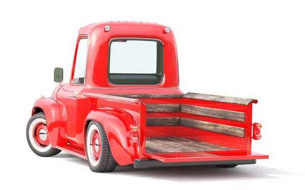 Vecchio Camion Rosso Consegna Isolato Uno Sfondo Bianco Illustrazione — Foto Stock