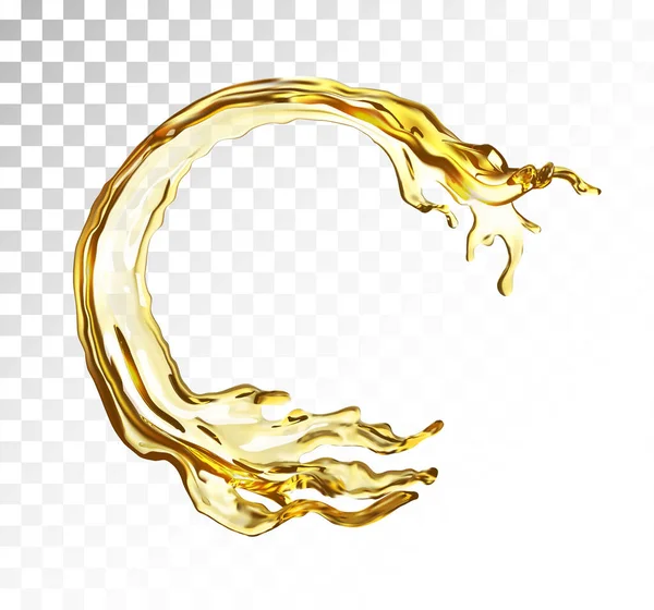 Splash Του Πετρελαίου Ένα Διαφανές Φόντο Εικονογράφηση Διανύσματος — Διανυσματικό Αρχείο