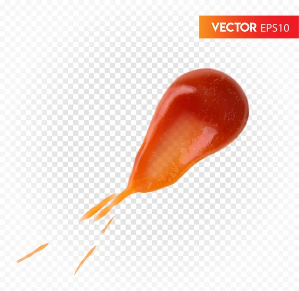 Uma Bela Gota Ketchup Ilustração Vetorial Sobre Fundo Transparente — Vetor de Stock