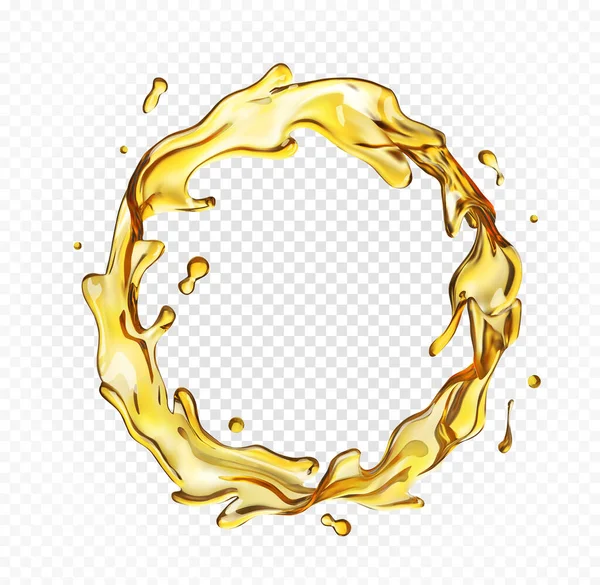 石油の丸いスプラッシュ 透明背景のベクトル図 — ストックベクタ