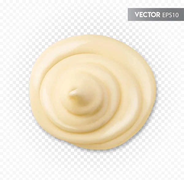 Runde Tropfen Mayonnaise Vektor Illustration Auf Transparentem Hintergrund — Stockvektor