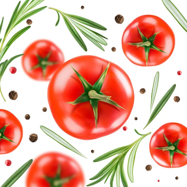 Design Idea Tomato Rosemary Vector Illustration — Stock Vector