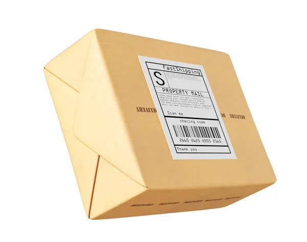 Beyaz Bir Arka Planda Posta Paketi Illüstrasyon — Stok fotoğraf