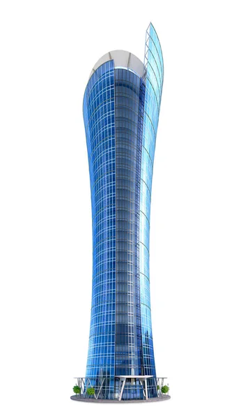 Realistic Skyscraper Building Isolated White Background Illustration — Foto Stock