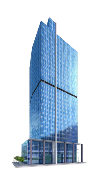 Realistic Skyscraper Building Isolated White Background Illustration — Stockfoto