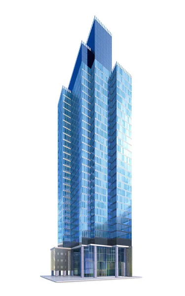 Realistic Skyscraper Building Isolated White Background Illustration — 스톡 사진