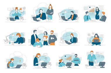 İş ortakları. İzole vektör illüstrasyonu