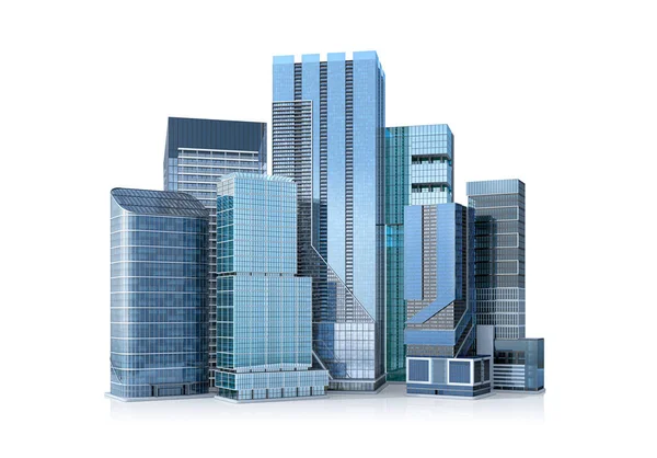 City Landscape Modern Building White Background Illustration — Stock Photo, Image