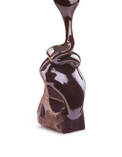 Csokoládéval Borított Csokoládé Fehér Alapon — Stock Fotó