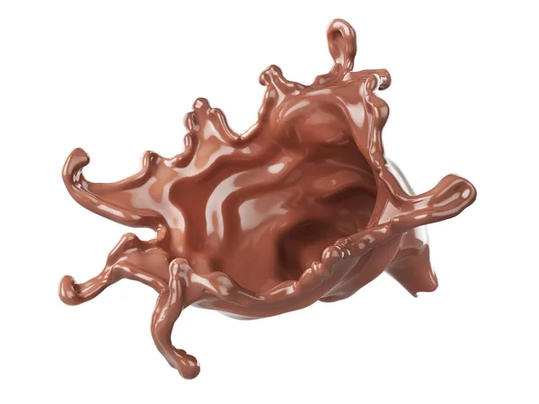Salpicadura Chocolate Aislado Sobre Fondo Blanco Ilustración —  Fotos de Stock