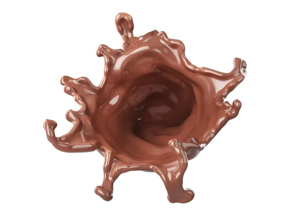 Salpicadura Chocolate Aislado Sobre Fondo Blanco Ilustración — Foto de Stock