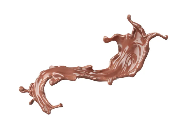 Chocolate Splash Isolated White Background Illustration — Stock Photo, Image