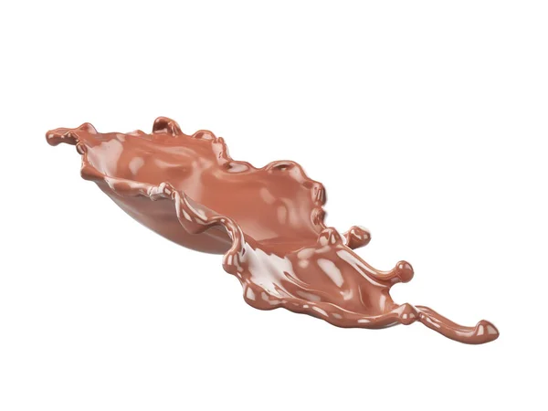 Schokoladenspritzer Isoliert Auf Weißem Hintergrund Illustration — Stockfoto