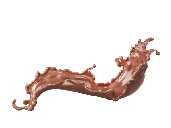 Chocolade Splash Geïsoleerd Een Witte Achtergrond Illustratie — Stockfoto