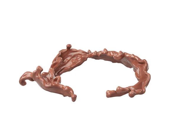 Chocolate Respingo Isolado Fundo Branco Ilustração — Fotografia de Stock