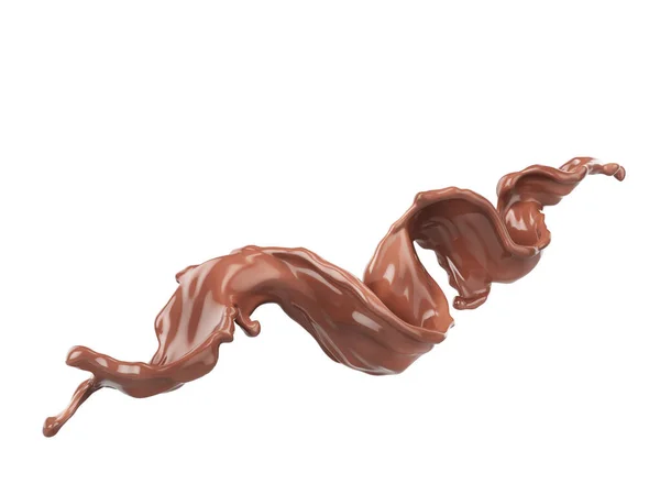 Schokoladenspritzer Isoliert Auf Weißem Hintergrund Illustration — Stockfoto