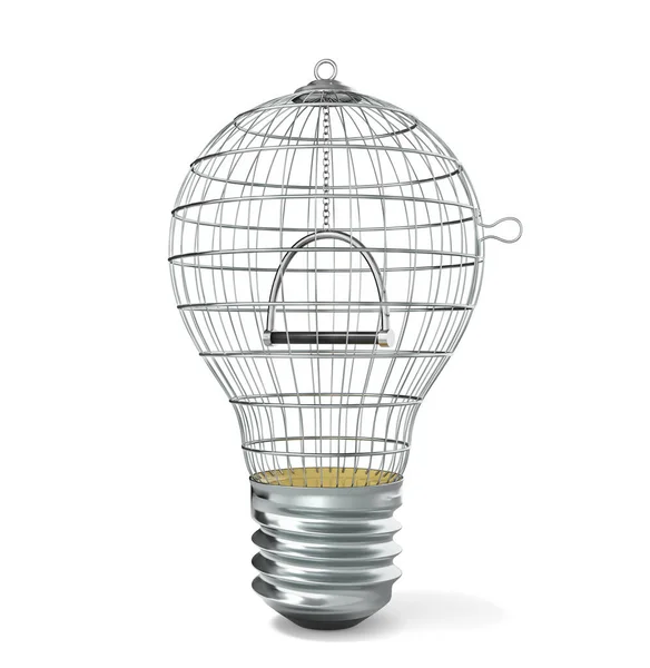 Glödlampa Form Huvud Illustration — Stockfoto