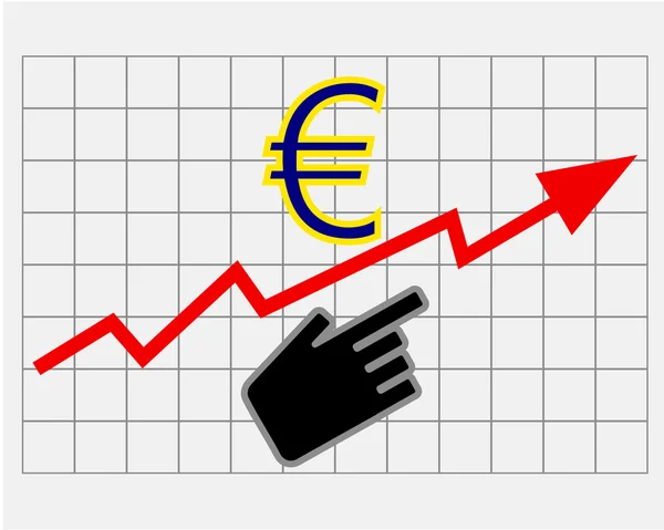 Stijging eigen vermogen prijs van euro — Stockfoto