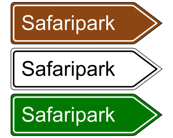 Señal de dirección safari park — Foto de Stock