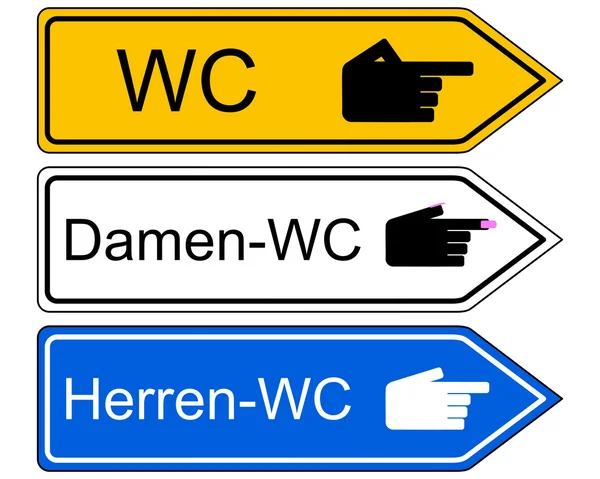 Direction sign WC — Stock Photo, Image
