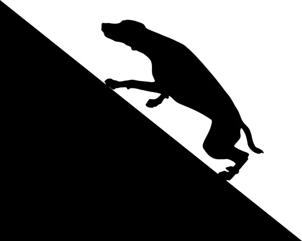 Hund läuft bergauf — Stockvektor
