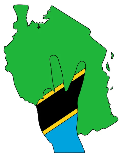 Hand signaal van tansania — Stockvector