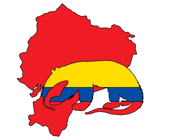 Oso hormiguero ecuador — Vector de stock