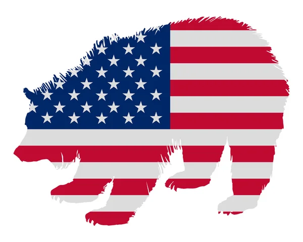 Grizzly in stars and stripes — Stock Vector