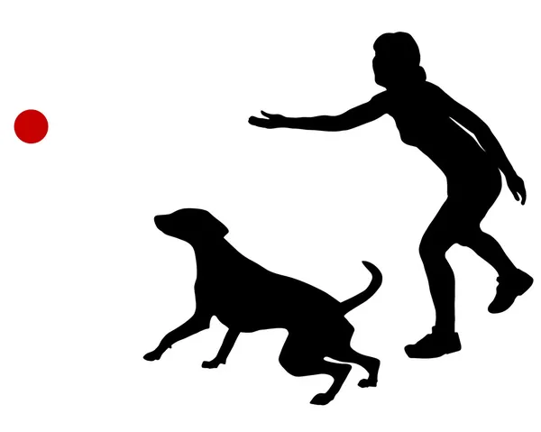 Entrenamiento de perros con pelota — Vector de stock