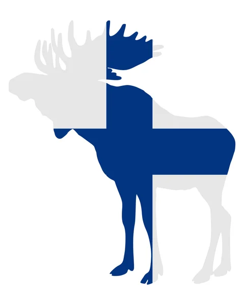 Moose in finnish flag — Stock Vector