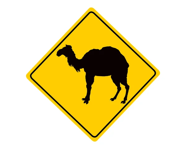 Panneau d'avertissement chameau — Image vectorielle