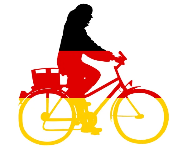 Femme cycliste allemande — Image vectorielle