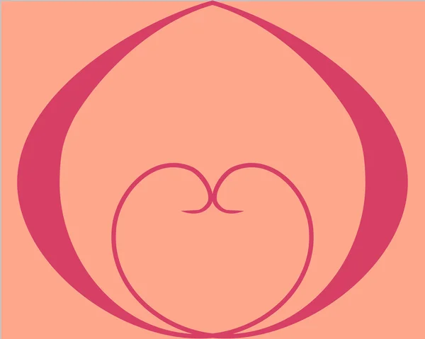 Design sfondo con cuore su rosa — Vettoriale Stock