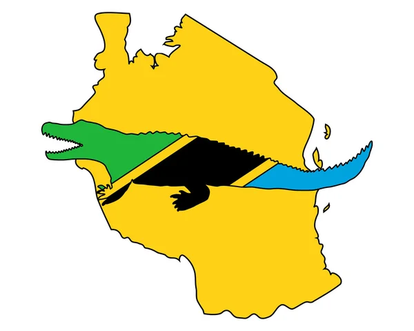 Coccodrillo del Nilo Tanzania — Vettoriale Stock