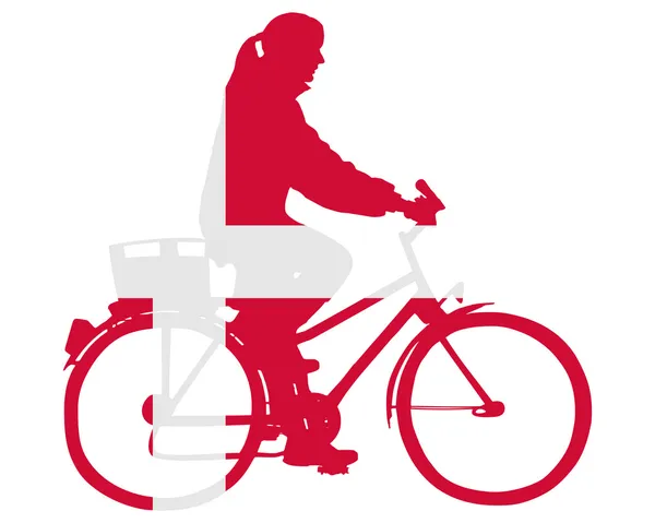 Danish woman on bike — Stock Vector