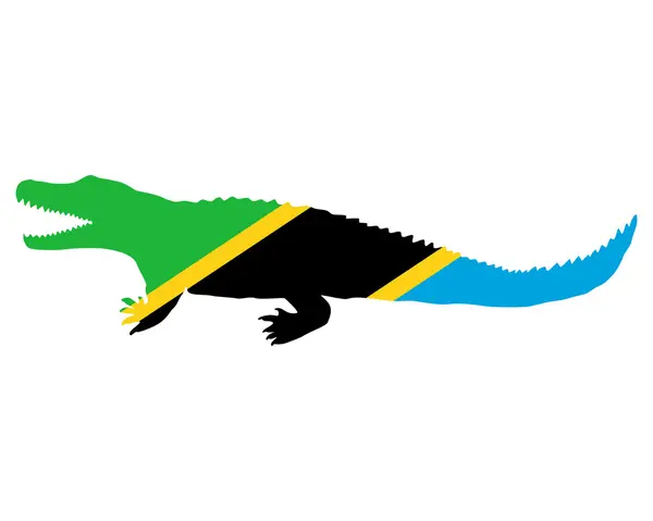 Krokodýl nilský Tanzanie — Stockový vektor