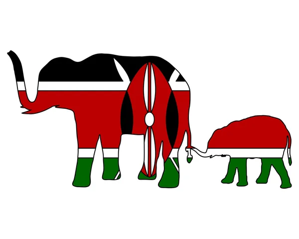 Kenya elephants — Stock Vector