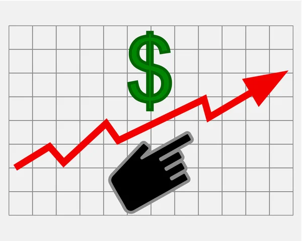 Aumento do preço do dólar — Vetor de Stock