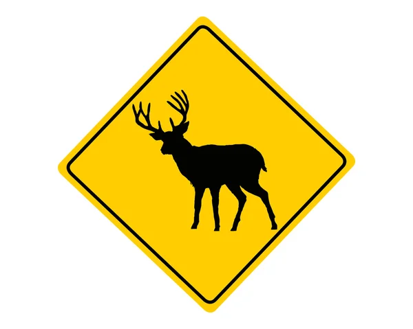 사슴 경고 표시 — 스톡 벡터
