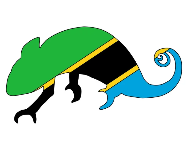 Tanzania kameleon — Wektor stockowy