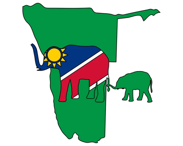 Namíbiai elefántok — Stock Vector