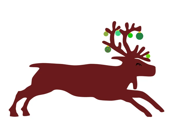 驯鹿在其鹿茸圣诞球 — 图库矢量图片