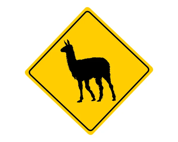 Llama warning sign — Stock Vector