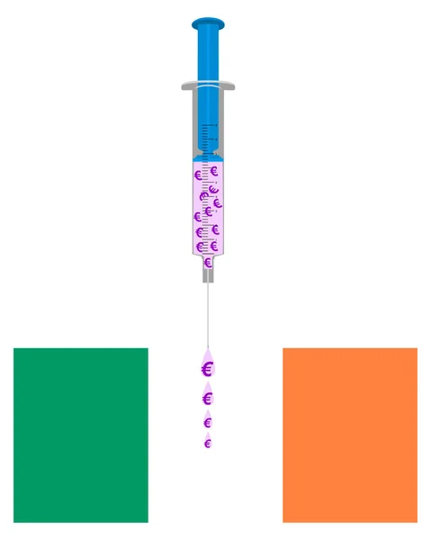 Infusión de efectivo europea para Irlanda — Archivo Imágenes Vectoriales