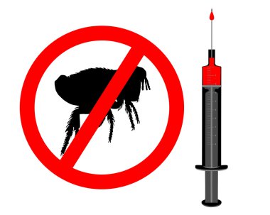 Inoculation against fleas clipart
