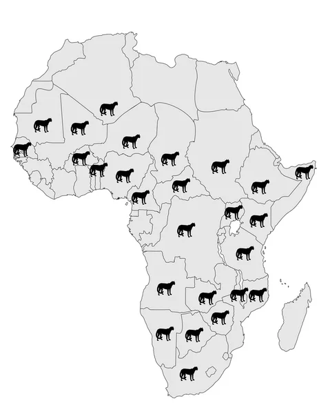 Cheetah distributie Afrika — Stockvector