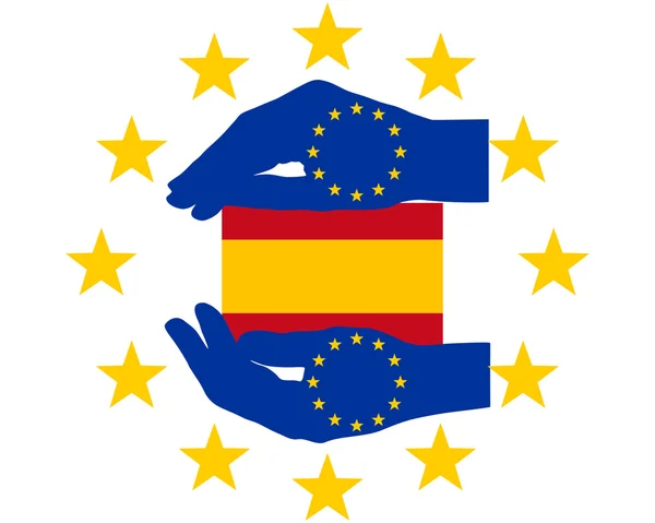 Europäische Hilfe für Spanien — Stockvektor