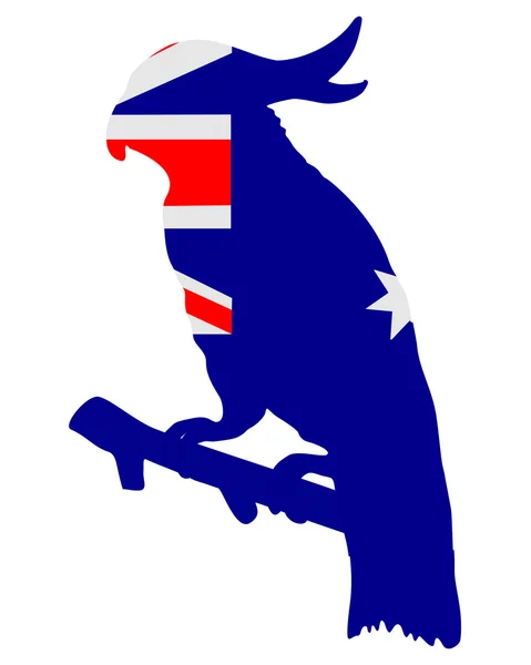 Bandiera dell'Australia con cockatoo — Vettoriale Stock